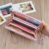 Women's Tassel Clutch Wallet Large Capacity Mobile Phone Bag
