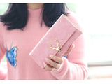 Women's Frosted Lock Buckle Wallet - Cartoon Print