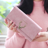 Women's Frosted Lock Buckle Wallet - Cartoon Print