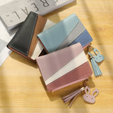 Matte Short Tassel Clip Wallets with Zipper - Dollar Money Purse