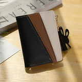 Matte Short Tassel Clip Wallets with Zipper - Dollar Money Purse