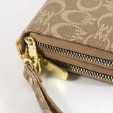 Women's Long Print Clutch Bag Double Zip Hand Strap Star Design