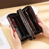 Women's Phone Clutch Bag Star Print Double Zipper Hand Strap Wallet