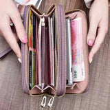 Women's Phone Clutch Bag Star Print Double Zipper Hand Strap Wallet