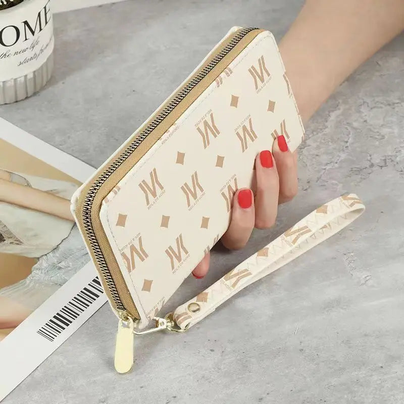 Women's Long Wallet Clutch Star Printing Zipper Hand Strap