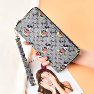 Women's Long Wallet Clutch Star Printing Zipper Hand Strap