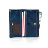 Women's Leather Long Clutch Wallet RFID Anti-Theft