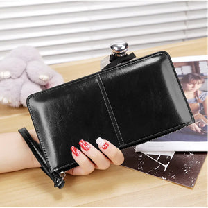 Women's Long Wallet Clutch Bag with Hand Strap