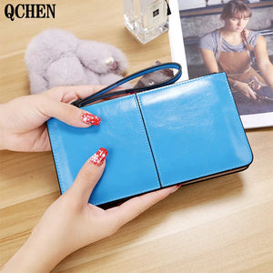 Women's Long Wallet Clutch Bag with Hand Strap