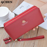 Women's Wallet Long Purse Clutch Bag Double Zipper Hand Strap 839