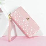 Embroidered Dog Print Women's Wallet Long Multi-Card Phone Bag