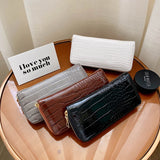 Crocodile Pattern PU Women's Wallet Zipper Clutch Multi-card Pocket