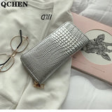 Crocodile Pattern PU Women's Wallet Zipper Clutch Multi-card Pocket