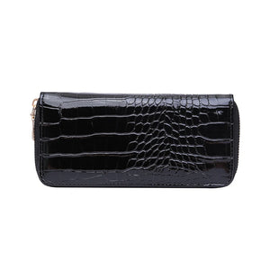 Crocodile Pattern PU Women's Wallet Zipper Clutch Multi-card Pocket