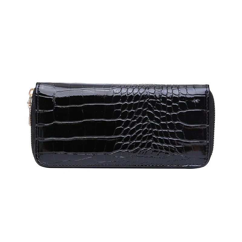Crocodile Pattern PU Women's Wallet Zipper Clutch Multi-card Pocket