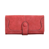 Women's Long Wind Frosted Buckle Folding Wallet