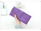 Women's Long Wind Frosted Buckle Folding Wallet