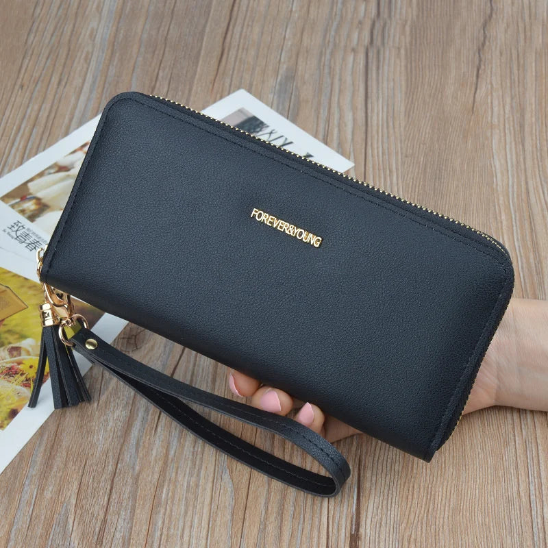 Large Capacity Women's Zipper Tassel Wallet