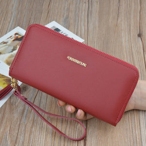 Large Capacity Women's Zipper Tassel Wallet
