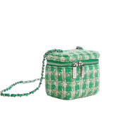 Women's Retro Woolen Chain Messenger Bag Mini Bucket Bag