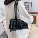 Small Fashionable Woven Leather Strap Bag