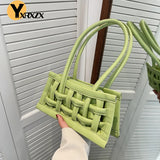 Small Fashionable Woven Leather Strap Bag