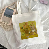 Van Gogh Art Oil Painting Shoulder Bag Harajuku Canvas Tote