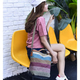 Canvas Shoulder Bag Zipper Crossbody Large Female Casual Tote Handbags