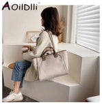 Canvas Chain Messenger Bag Shoulder Tote Handbag for Women