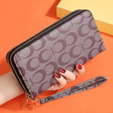 Women Wallet CC Ladies Phone Clutch Double Zip Hand Strap