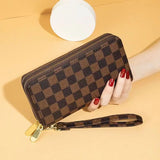 Women Wallet CC Ladies Phone Clutch Double Zip Hand Strap