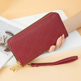 Women Wallet Bow Ladies Clutch Bag Double Zipper Hand Strap Star 829