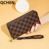 Women Wallet Bow Ladies Clutch Bag Double Zipper Hand Strap Star 829