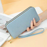 Women Wallet Bow Ladies Clutch Bag Double Zipper Hand Strap Star 829