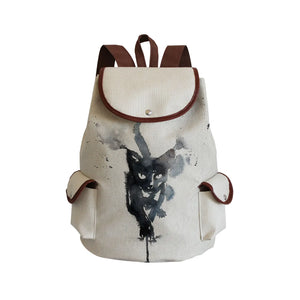 Womens Backpack Cat Animal Large Capacity Eco Reusable Casual Bags