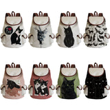 Womens Backpack Cat Animal Large Capacity Eco Reusable Casual Bags
