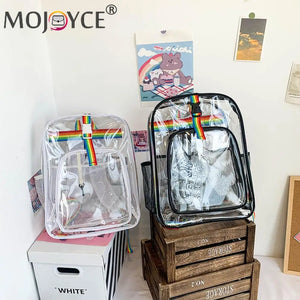 Clear PVC Women's Backpack School Bag for Traveling
