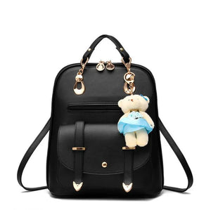 Girls PU Backpack Student Casual Schoolbag for Women Backpacks