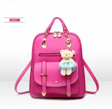 Girls PU Backpack Student Casual Schoolbag for Women Backpacks