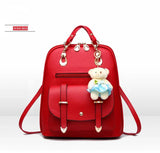 Girls PU Backpack Student Casual Schoolbag for Women Backpacks