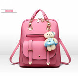 Girls PU Backpack Student Casual Schoolbag for Women Backpacks