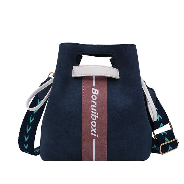 Women's Leather Crossbody Bag Bucket Shoulder Handbag