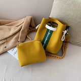 Women's Leather Crossbody Bag Bucket Shoulder Handbag