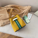 Women's Leather Crossbody Bag Bucket Shoulder Handbag