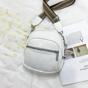 Solid Shoulder Bag Large Capacity Double Zipper Handbag