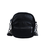 Solid Shoulder Bag Large Capacity Double Zipper Handbag