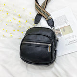 Solid Shoulder Bag Large Capacity Double Zipper Handbag