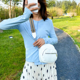 Solid Shoulder Bag Large Capacity Double Zipper Handbag