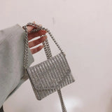 Shining Bling Crossbody Bag Chain Handbag PU Leather Purse