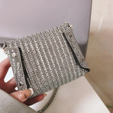 Shining Bling Crossbody Bag Chain Handbag PU Leather Purse